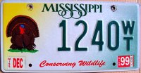 mississippi 1999 conserving wildlife.turkey