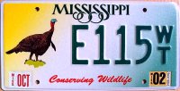 mississippi 2002 conserving wildlife.wild turkey
