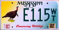 mississippi 2002 conserving wildlife.wild turkey