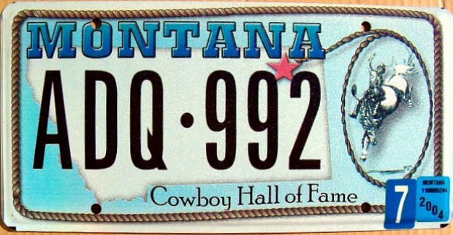 Plaque Immatriculation Montana Rep - 079 