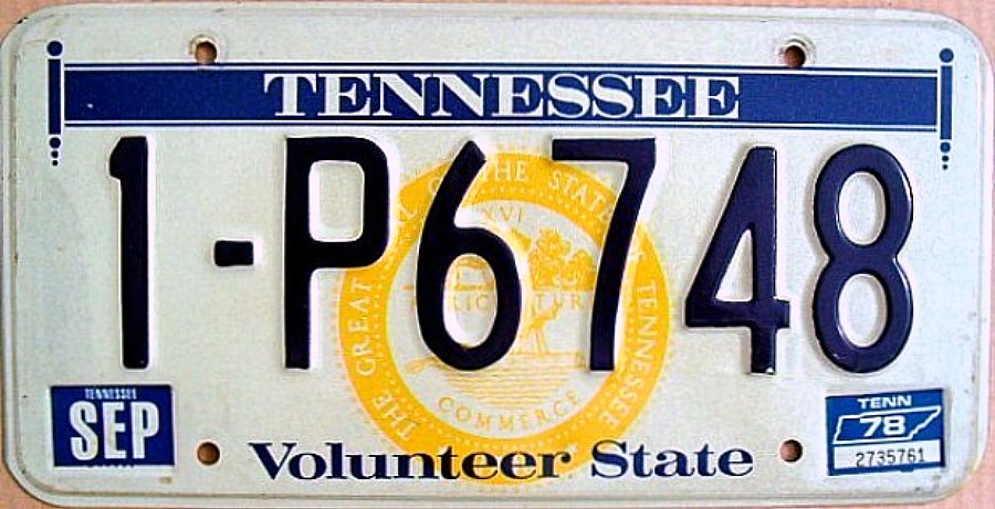 1220 Plaque d Immatriculation USA Tennessee 