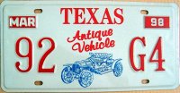 texas 1998 antique vehicle