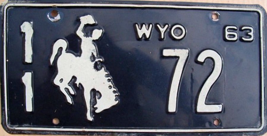 564 Plaque d Immatriculation USA Wyoming avec vignette 
