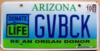 arizona 2010 be a organ donor