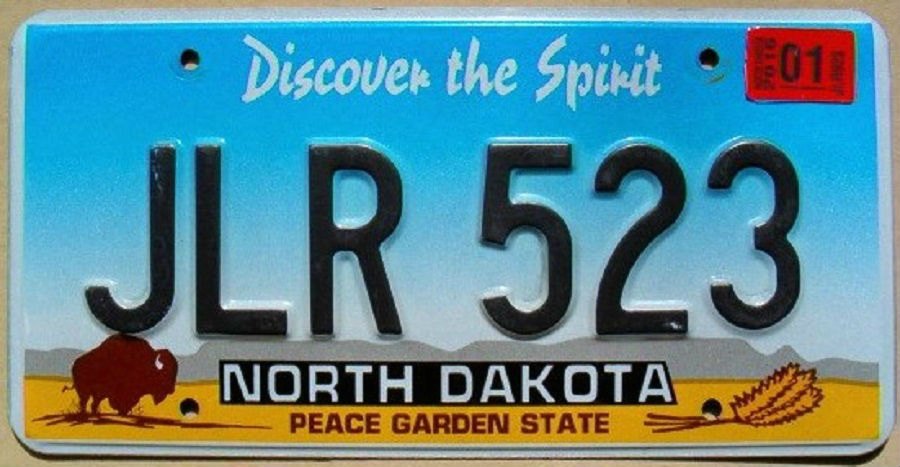 Plaque d Immatriculation USA North Dakota 1002 